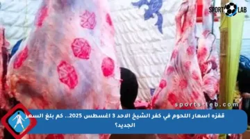 قفزة أسعار اللحوم في كفر الشيخ الأحد 3 أغسطس 2025.. كم بلغ السعر الجديد؟